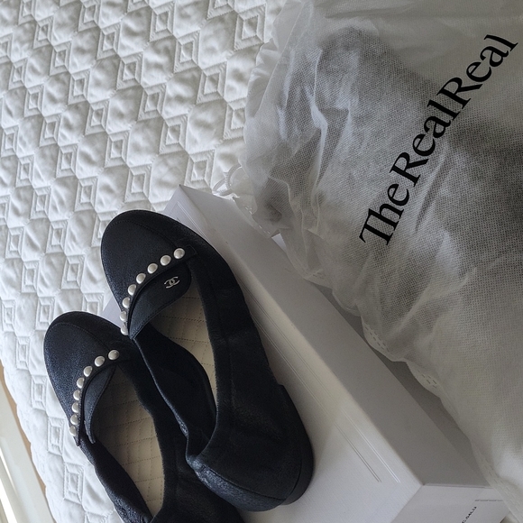 100% Verified Authentic Authenticated Suede Chanel Ballet Loafers Size 39 - Picture 11 of 12